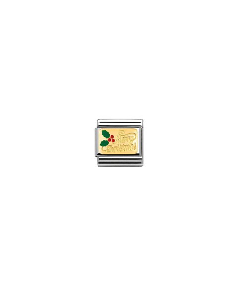 Composable Link, Merry Christmas in bonded yellow gold