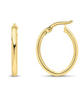9ct Yellow Gold Polished Tube Oval Hoop Earrings