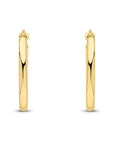 9ct Yellow Gold Polished Tube Oval Hoop Earrings