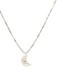 18ct White Gold Diamond Moon Pendant