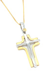 18ct Yellow and White Gold Cross Pendant