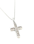 18ct White Gold Diamond Cross Pendant