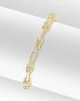 18ct Yellow Gold Vermeil 4.6mm Handmade Byzantine Oval Bracelet