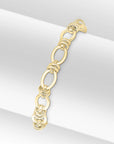 18ct Yellow Gold Vermeil 7.1mm Handmade Square Oval Bracelet