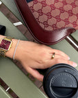 La Tétragone Watch Steel Dark Cherry, Gold Colour