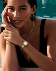 Gracieuse Petite Watch Steel, White, Gold Colour