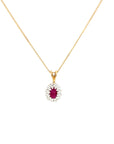 9ct Gold Ruby and Diamond Pendant
