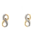 9ct Yellow and White Gold Infinity Studs