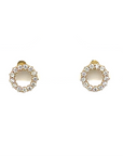 9ct Yellow Gold Circle CZ studs