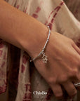Dainty Moon Cut Sparkle Interlocking Star Bracelet
