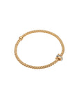 Fope Prima Flex'It Gold Bracelet with Diamond Roundel