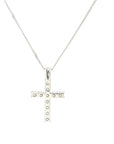 9ct White Gold Diamond Cross Pendant