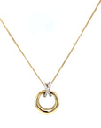 9ct Gold Circle with CZ detail Pendant