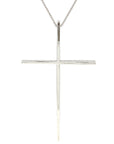 18ct White Gold Diamond Cross Pendant