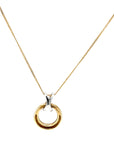 9ct Gold Circle with CZ detail Pendant
