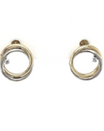 9ct Yellow and White Gold CZ Studs