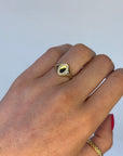 9ct Yellow Gold Cubic Zirconia Signet Ring