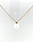 9ct Yellow Gold Diamond and Pearl Pendant