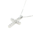 9ct White Gold Diamond Cross Pendant