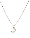 18ct White Gold Diamond Moon Pendant