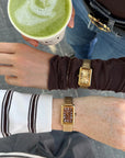 Belisenna Watch Steel, Mocha, Gold Colour