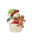 Mini Snowman Holding Gingerbread Man Figurine