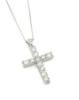 9ct White Gold Diamond Cross Pendant