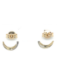 9ct Yellow and White Gold CZ Studs