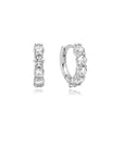 Silver Quintet Sparkle Huggie Hoop Earrings