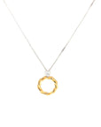 9ct White and Yellow Gold Diamond Pendant