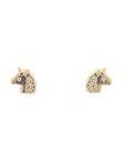 9ct Yellow Gold Unicorn Studs with CZ
