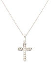 18ct White Gold Diamond Cross Pendant