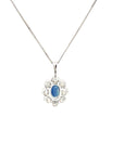 9ct White Gold Sapphire and Diamond Pendant