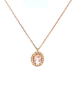 18ct Rose Gold Diamond and Morganite Pendant