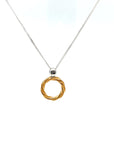 9ct White and Yellow Gold Diamond Pendant