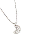 18ct White Gold Diamond Moon Pendant
