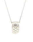 18ct White Gold Diamond Quilted Detail Pendant