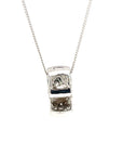 18ct White Gold Diamond Quilted Detail Pendant