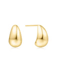 Gold Small Dome Hoop Earrings