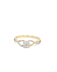 Alice - 9ct Yellow Gold Round Cluster Twist Earth Grown Diamond Ring