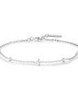 Silver Triangular Cubic Zirconia Station Bracelet