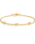 Gold Cross Station Bracelet
