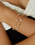 GOLD PEARL STATION BRACELET