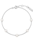 SILVER PEARL STATION BRACELET