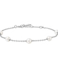 SILVER PEARL STATION BRACELET