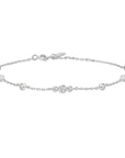SILVER SPARKLING BEZEL CUBIC ZIRCONIA STATION BRACELET