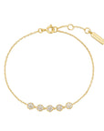 GOLD PAVE MULTI BEADED CHAIN BRACELET