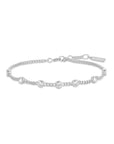 Silver Multi Station Round Stone Chain Bracelet
