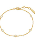 Gold Classic Bezel-Set Station Bracelet