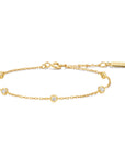 Gold Classic Bezel-Set Station Bracelet